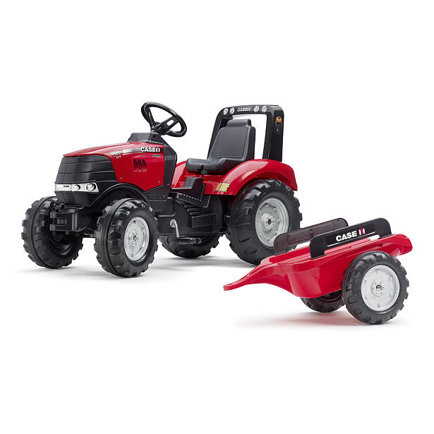 FALK Šliapací traktor Case IH Puma 240CVX s vozíkom červený