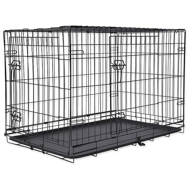 Klietka DOG FANTASY skladacia čierna L - 2x dvere 1 ks