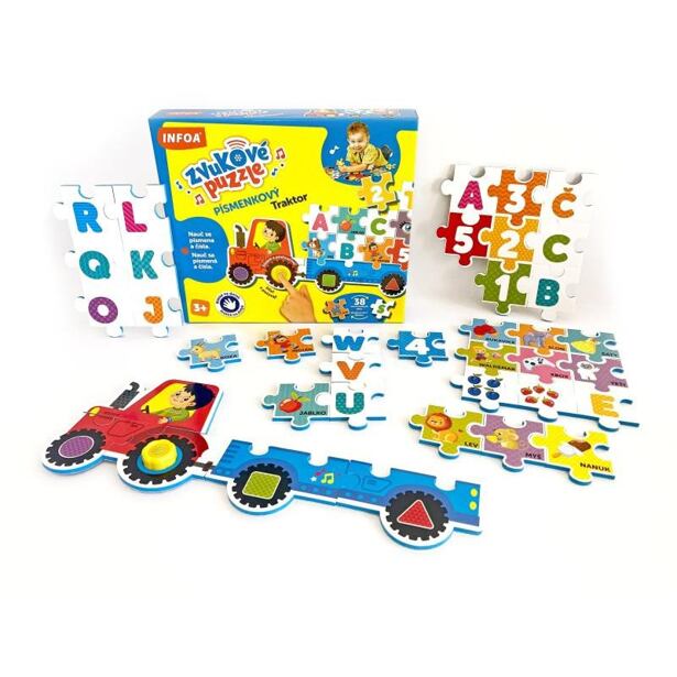 Zvukové puzzle Písmenkový traktor
