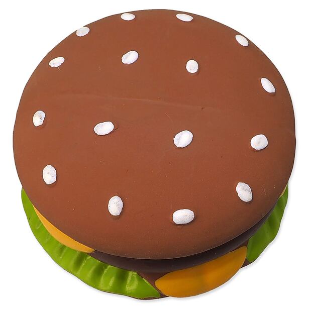 Hračka DF Latex hamburger se zvukem 8cm