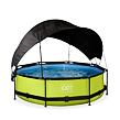 EXIT Frame Pool o300x76cm (12v Cartridge filter) – Lime + Canopy