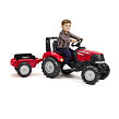 FALK Šliapací traktor Case IH Puma 240CVX s vozíkom červený