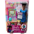 Mattel Barbie Povolání herní set s panenkou Učitelka černoška v modrých šatech