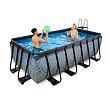 EXIT Frame Pool 4x2x1.22m (12v Cartridge filter) – Stone Grey