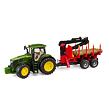 Bruder Traktor JOHN DEERE + vůz na dřevo