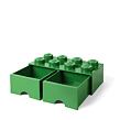 6040061734 LEGO úložný box 8 s šuplíky - tmavě zelená - poškozený obal