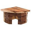 Domek SMALL ANIMALS rohový dřevěný s kůrou 16 x 16 x 11 cm 1 ks