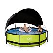 EXIT Frame Pool o300x76cm (12v Cartridge filter) – Lime + Canopy