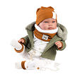 Llorens 84465 NEW BORN - realistická panenka miminko se zvuky a měkkým látkovým tělem - 44 cm