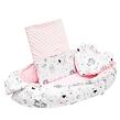 New Baby Luxusní hnízdečko s polštářkem a peřinkou z Minky růžové