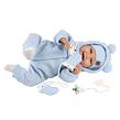 Llorens 84479 NEW BORN - realistická panenka miminko se zvuky a měkkým látkovým tělem - 44 cm